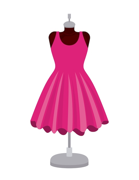 女性のファッションドレスアイコンデザインを隔離 プレミアムベクター