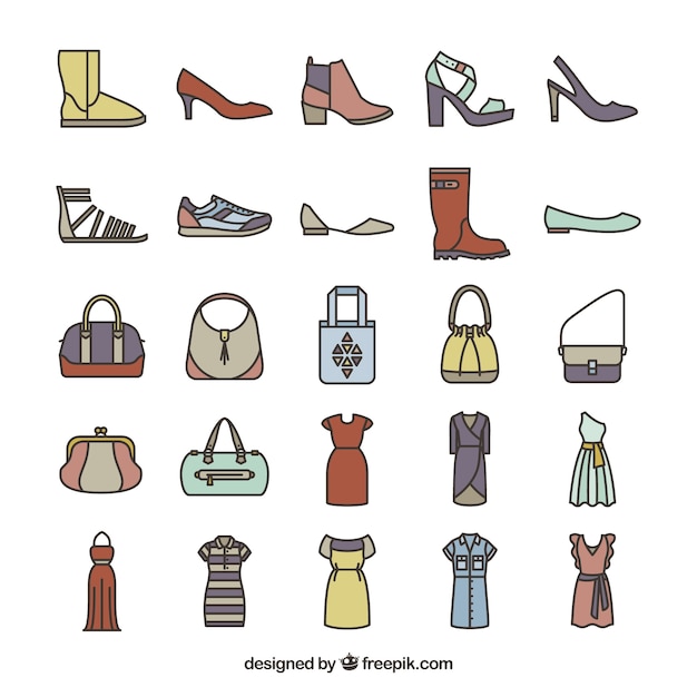 Download Female fashion icons | Free Vector