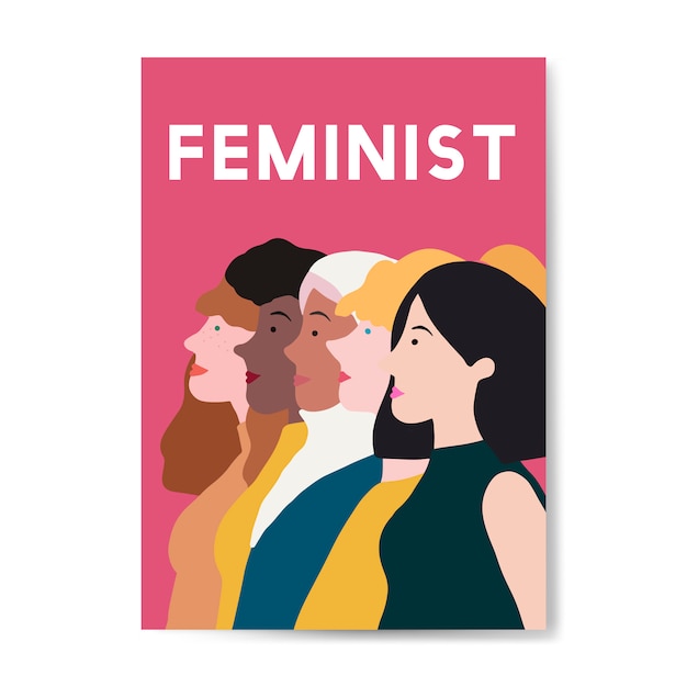 Free Vector | Female Feminist Standing Together Vector