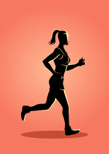 Download Female figure jogging | Premium Vector