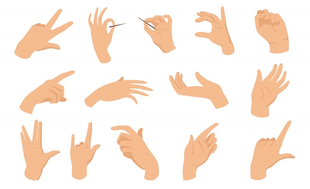 Free Vector | Female hand gestures flat elements