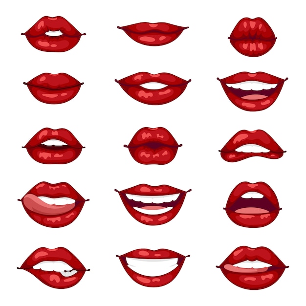 Premium Vector Female Lips Isolated Illustration