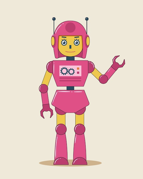 Premium Vector Female robot illustration