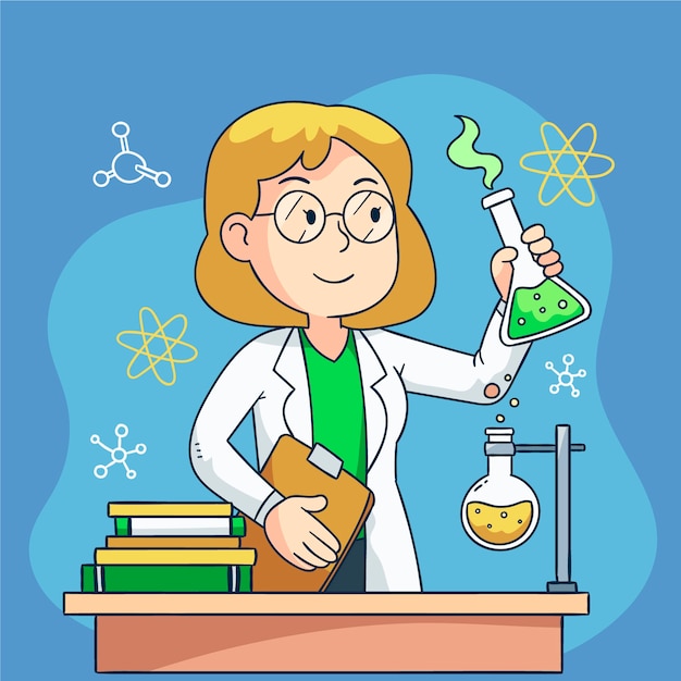 Free Vector Female Scientist Concept For Illustration