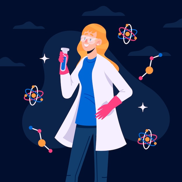 Free Vector Female scientist illustration