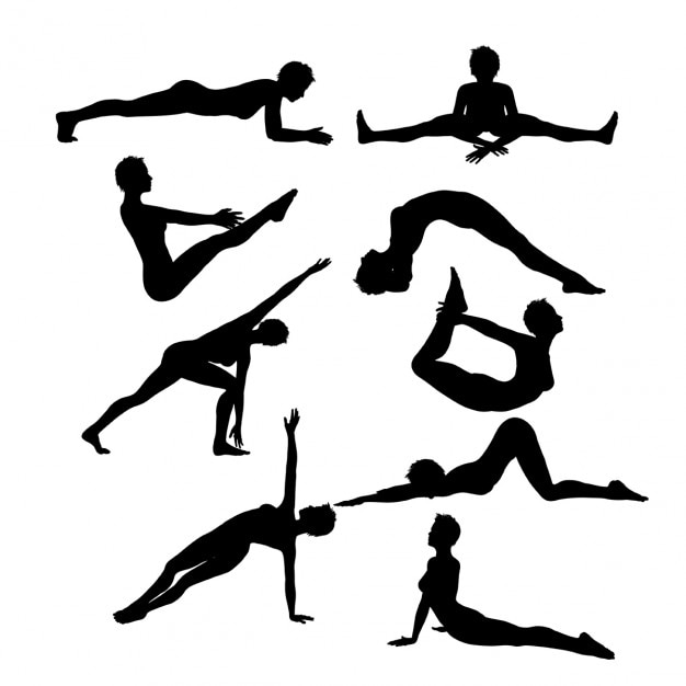 Download Free Vector | Female silhouettes in yoga poses