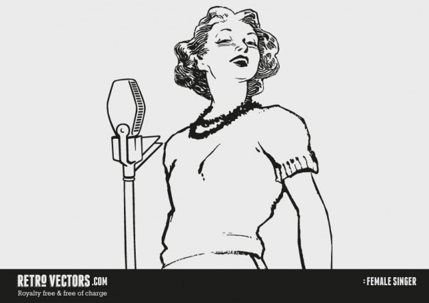 Female singer from the 1940 | Free Vector