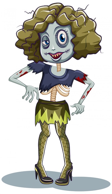 A female zombie  character  Free Vector