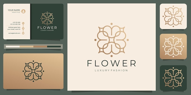  Feminine beauty flower. luxury design template Premium Vector