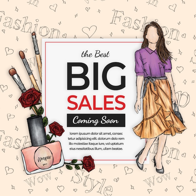 Premium Vector | Feminine fashion sales banner