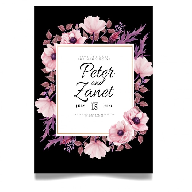 Download Feminine floral digital wedding event invitation card ...