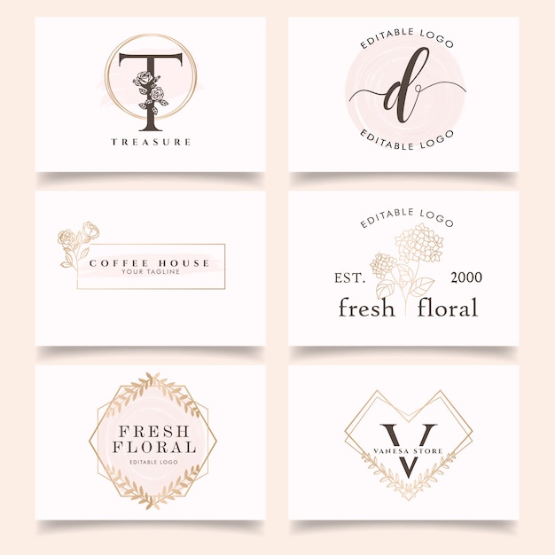 Download Free Feminine Flower Floral Letter Logo Editable Template Premium Vector Use our free logo maker to create a logo and build your brand. Put your logo on business cards, promotional products, or your website for brand visibility.