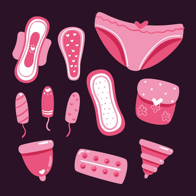 Free Vector | Feminine Hygiene Products Collection