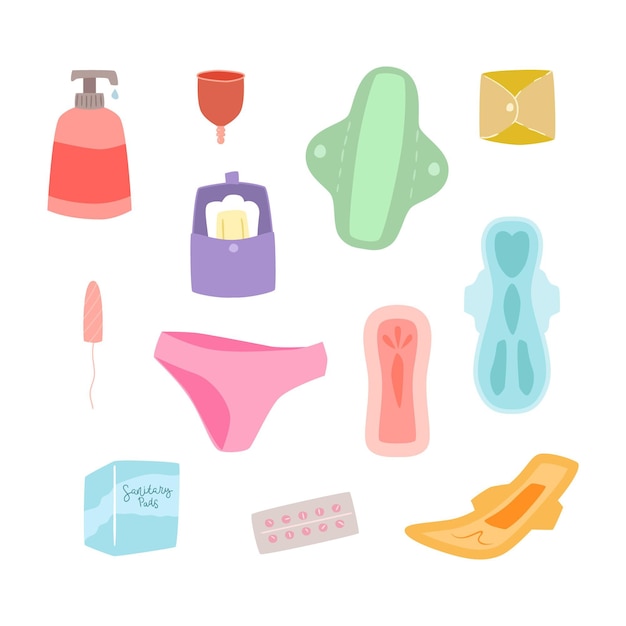 Free Vector | Feminine hygiene products concept