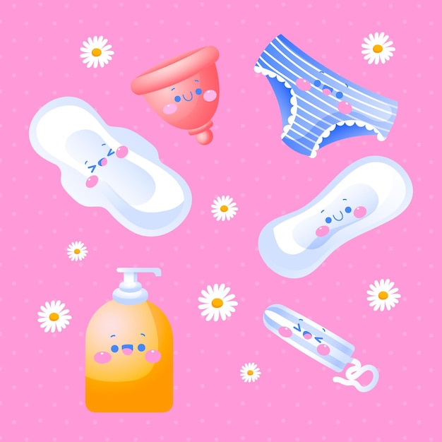 Feminine hygiene products concept Free Vector