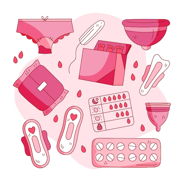 Free Vector Feminine Hygiene Products Set 6913