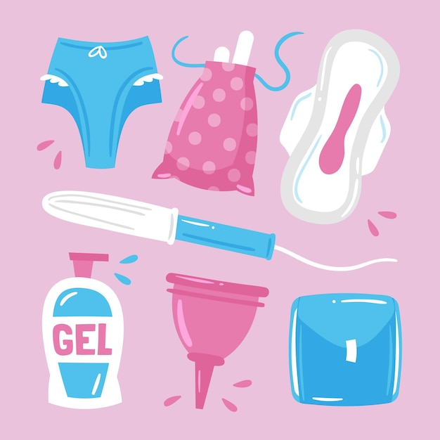 Free Vector Feminine Hygiene Products Set 