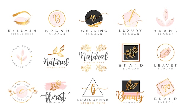 Download Free Feminine Logo Collections Template Premium Vector Use our free logo maker to create a logo and build your brand. Put your logo on business cards, promotional products, or your website for brand visibility.