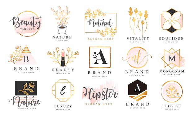 Download Free Feminine Logo Collections Template Premium Vector Use our free logo maker to create a logo and build your brand. Put your logo on business cards, promotional products, or your website for brand visibility.