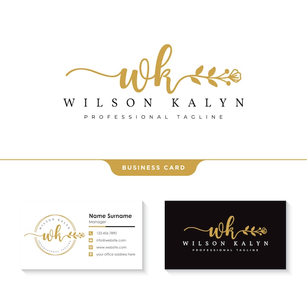 Download Free Feminine Logo With Business Card Template Premium Vector Use our free logo maker to create a logo and build your brand. Put your logo on business cards, promotional products, or your website for brand visibility.