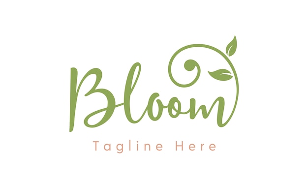 Premium Vector | Feminine modern bloom typography logo design