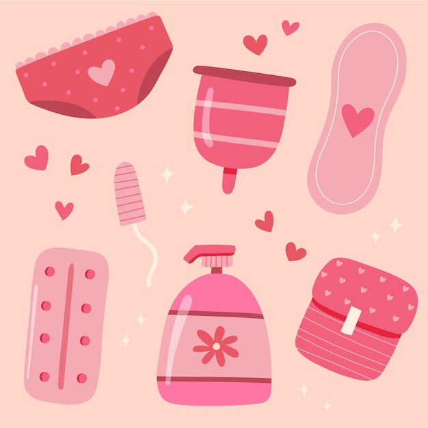 Free Vector | Feminine pink hygiene products