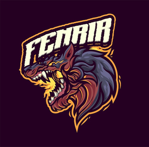 Premium Vector | Fenrir mascot logo template