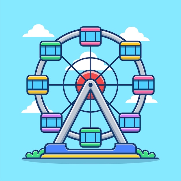 Premium Vector | Ferris wheel carnival cartoon