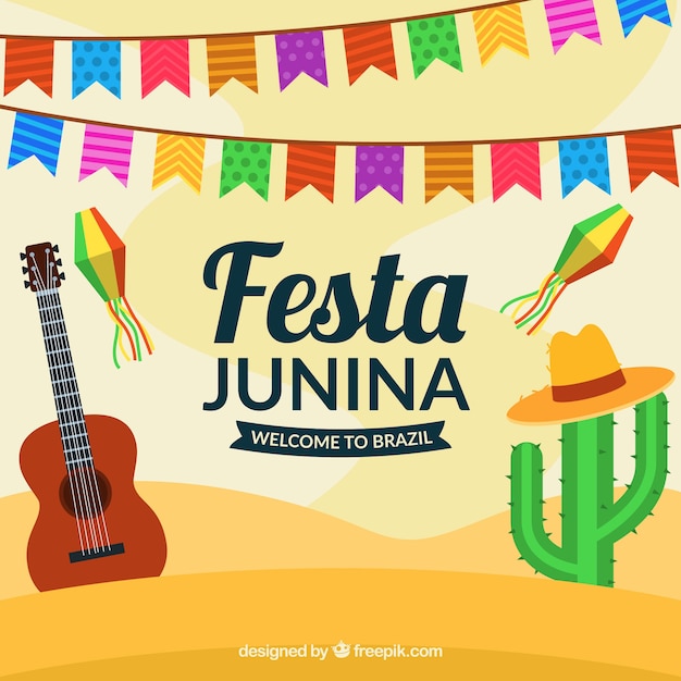 Festa junina background design in desert