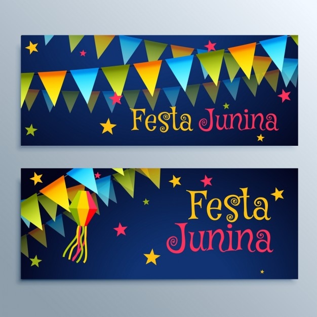 Festa junina holiday festival banners\
set