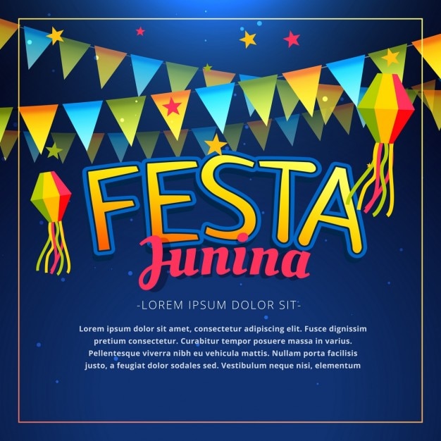 Festa junina poster with garlands