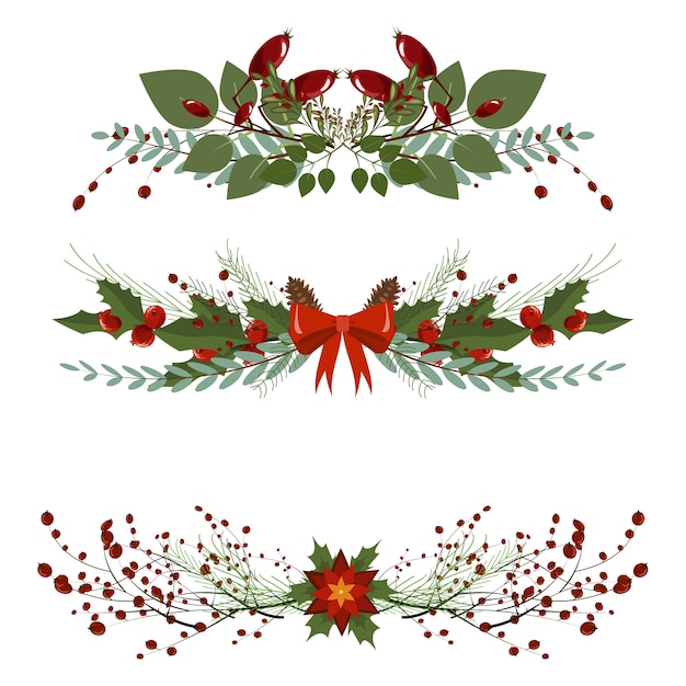 Download Festive christmas garland frame divider | Premium Vector