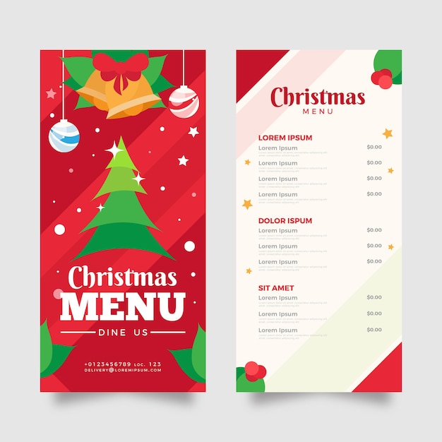 christmas menu template free download word
