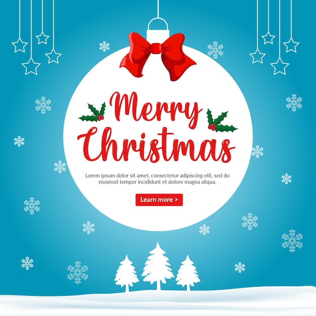 Premium Vector | Festive merry christmas banner template