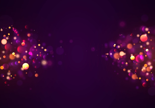 Premium Vector | Festive purple and golden luminous background with ...