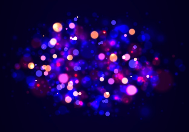 Premium Vector Festive Purple And Golden Luminous Background With Golden Colorful Lights Bokeh 5619