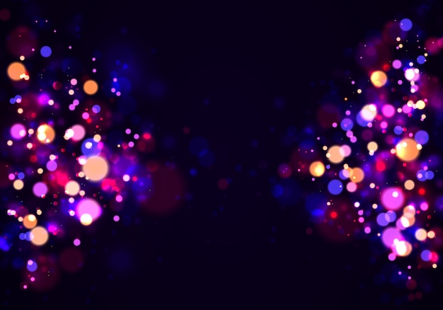 Premium Vector Festive Purple And Golden Luminous Lights Bokeh 0292