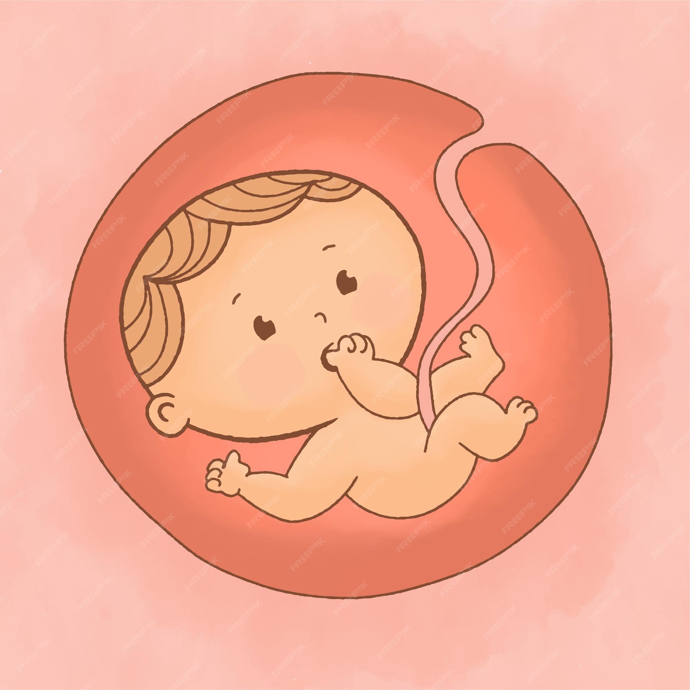 Premium Vector Fetus Inside The Womb Beloved Baby
