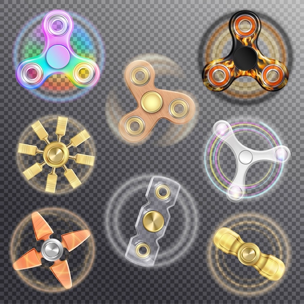 Fidget spinners set Free Vector