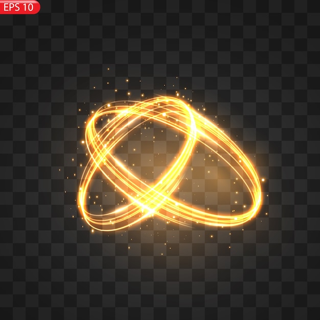 Premium Vector | Fiery light circles glow effect sparkling golden ...