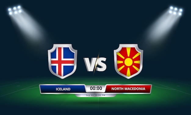 Premium Vector Fifa World Cup Qualifier 22 Iceland Vs North Macedonia Football Match