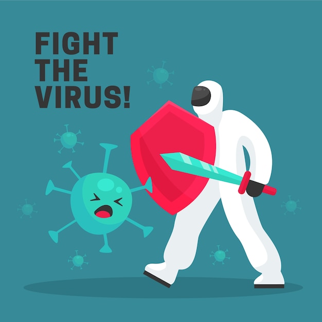 Free Vector Fight The Virus Concept