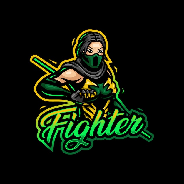 Download Free Fighter Girl Mascot Logo Esport Gaming Premium Vector Use our free logo maker to create a logo and build your brand. Put your logo on business cards, promotional products, or your website for brand visibility.