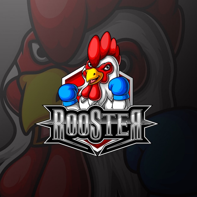 Premium Vector Fighting rooster mascot e sport logo design