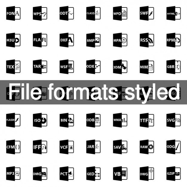 Download File formats styled icon pack | Free Vector