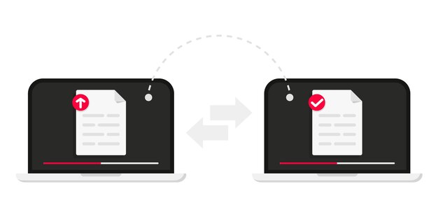 Premium Vector | Files transfer transfer file of data between device ...