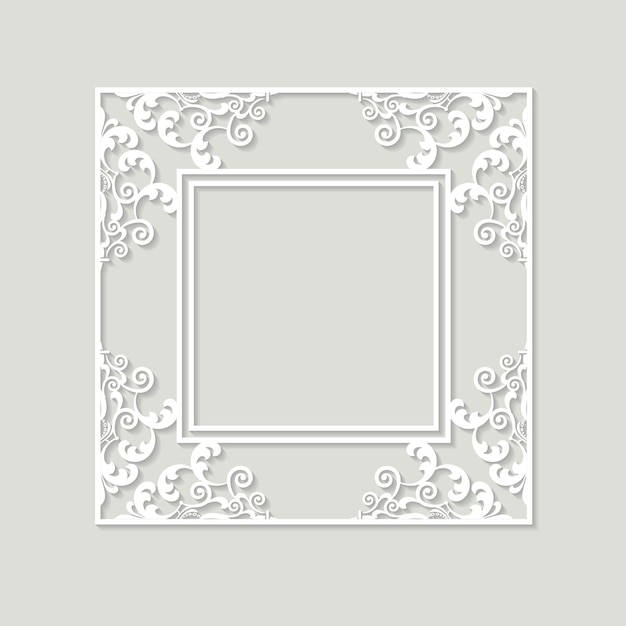 Filigree frame paper cut out. baroque vintage design. Vector | Premium ...