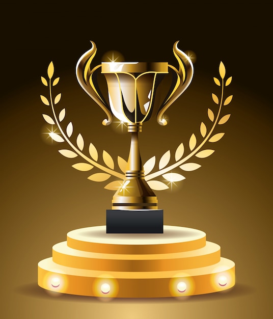 Premium Vector | Films awards trophy cup