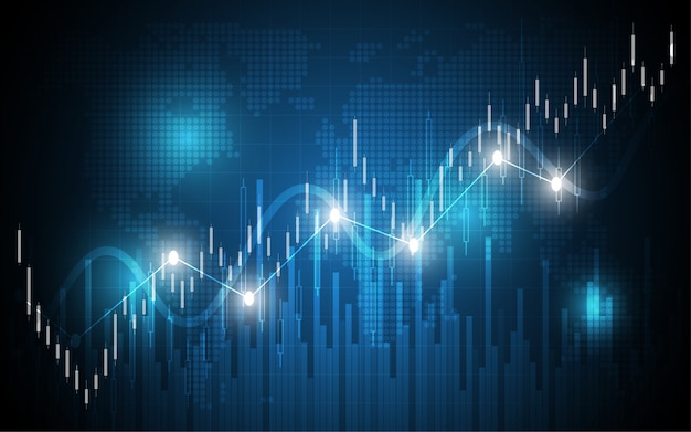 Financial chart candle stick graph business data analysis Premium Vector