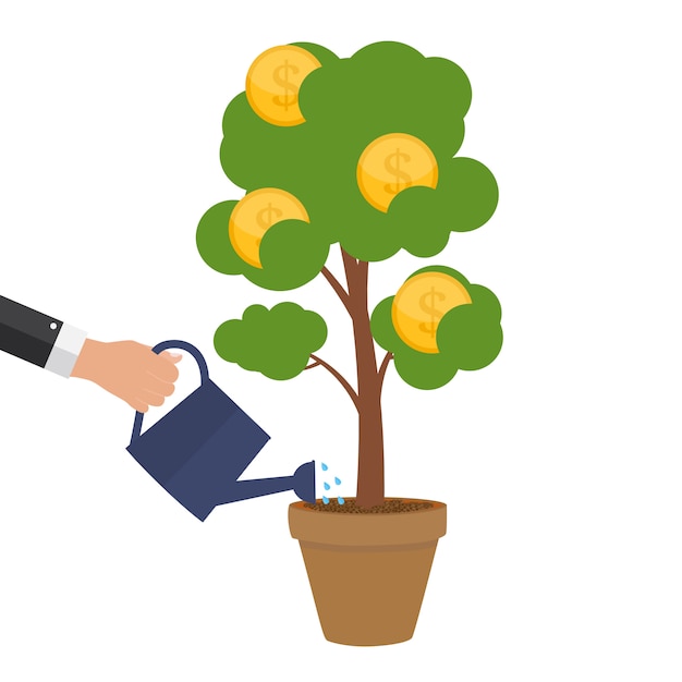 Premium Vector Financial Concept Money Tree Symbol Of Successful Business Illustration